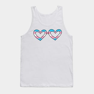 Transgender pride flag heart sunglasses Tank Top